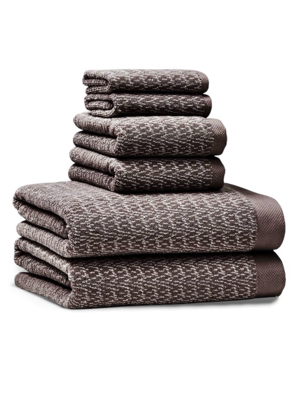 Better Homes & Gardens Signature Soft Cotton Melange 6-pc Bath Towels Set Brown